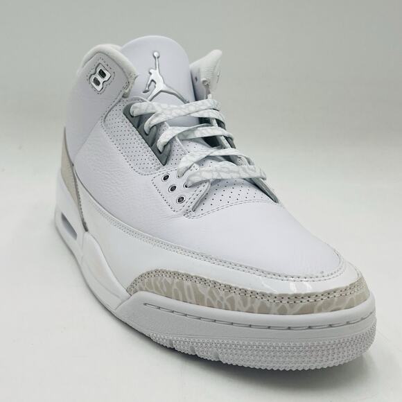 Nike Air Jordan 3 Retro White Silver Sneakers CT8532 111 Men Size 11 NEW main image 4